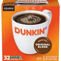 Dunkin'' Dunkin'’ Original Blend Medium Roast Coffee, Keurig K-Cup Pods, 32 Count Box