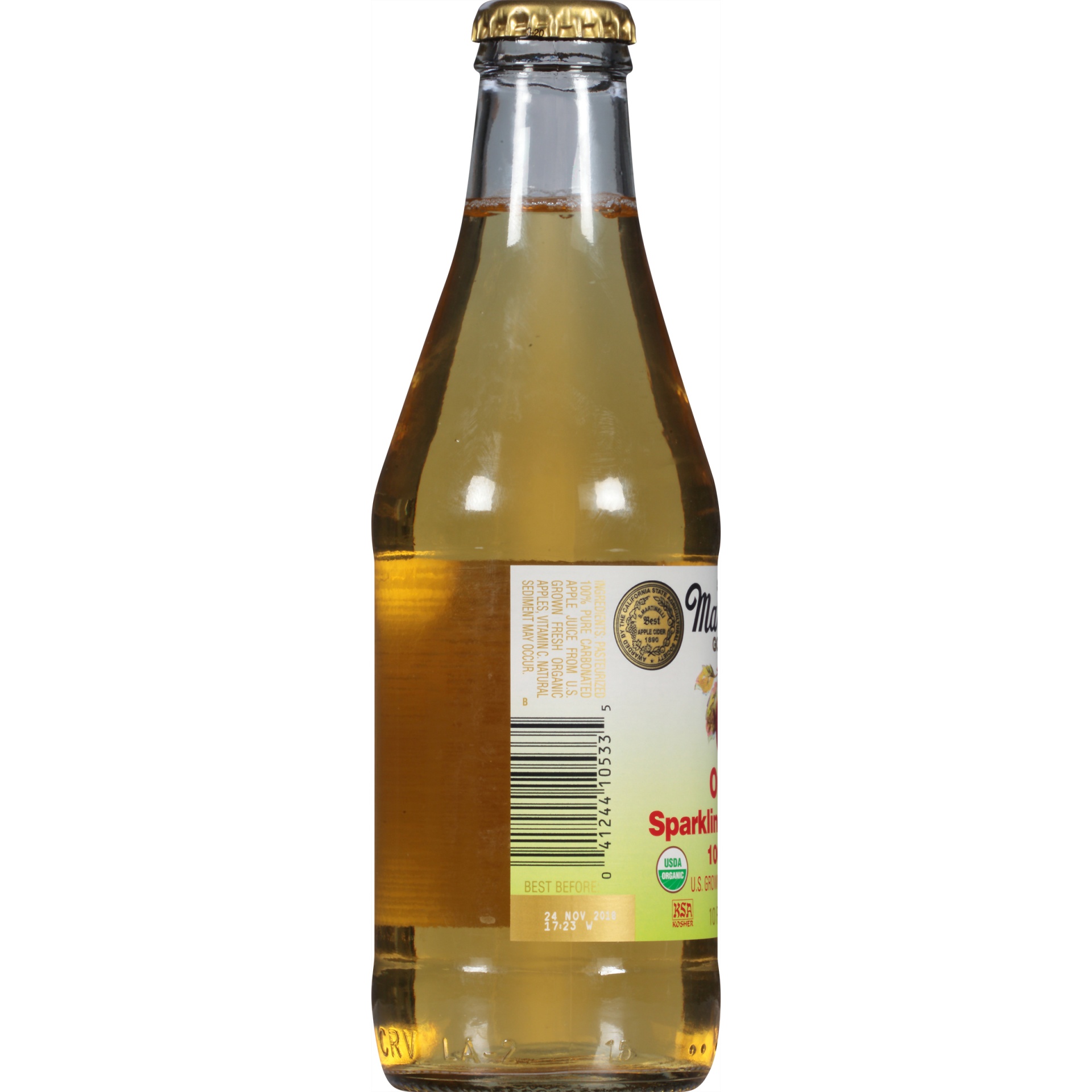 slide 2 of 6, Martinelli's Organic Sparkling Apple 100% Juice 10 Fl. Oz. Bottle, 10 oz