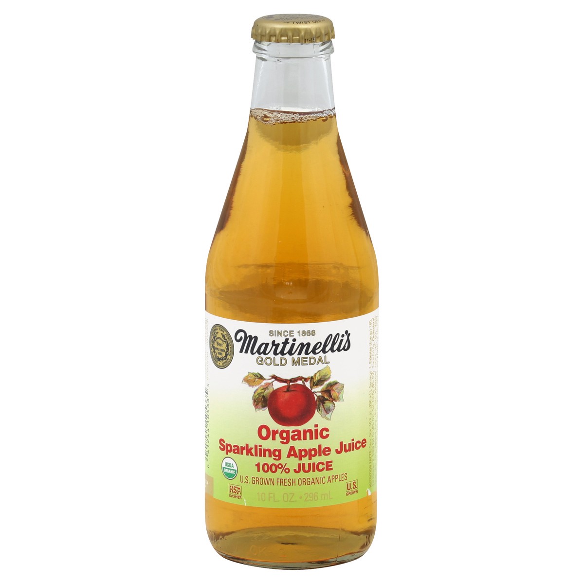 slide 3 of 4, Martinelli's Gold Medal Organic Sparkling Apple 100% Juice 10 fl oz, 10 fl oz