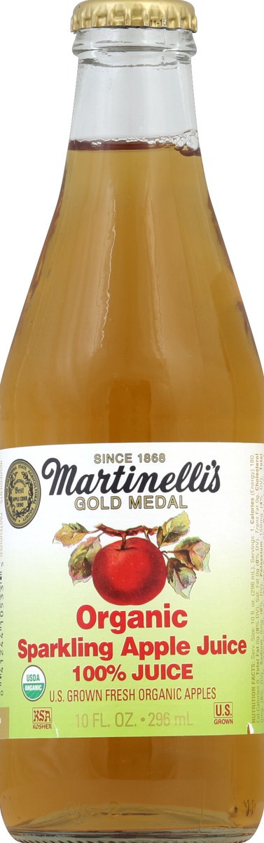 slide 1 of 4, Martinelli's Gold Medal Organic Sparkling Apple 100% Juice 10 fl oz, 10 fl oz