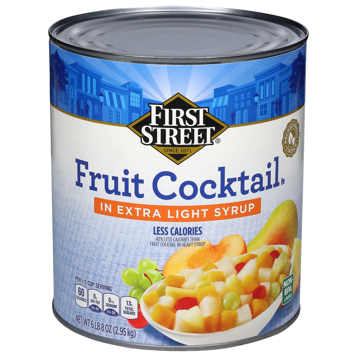 slide 3 of 4, First Street Fruit Cocktail, 104 oz