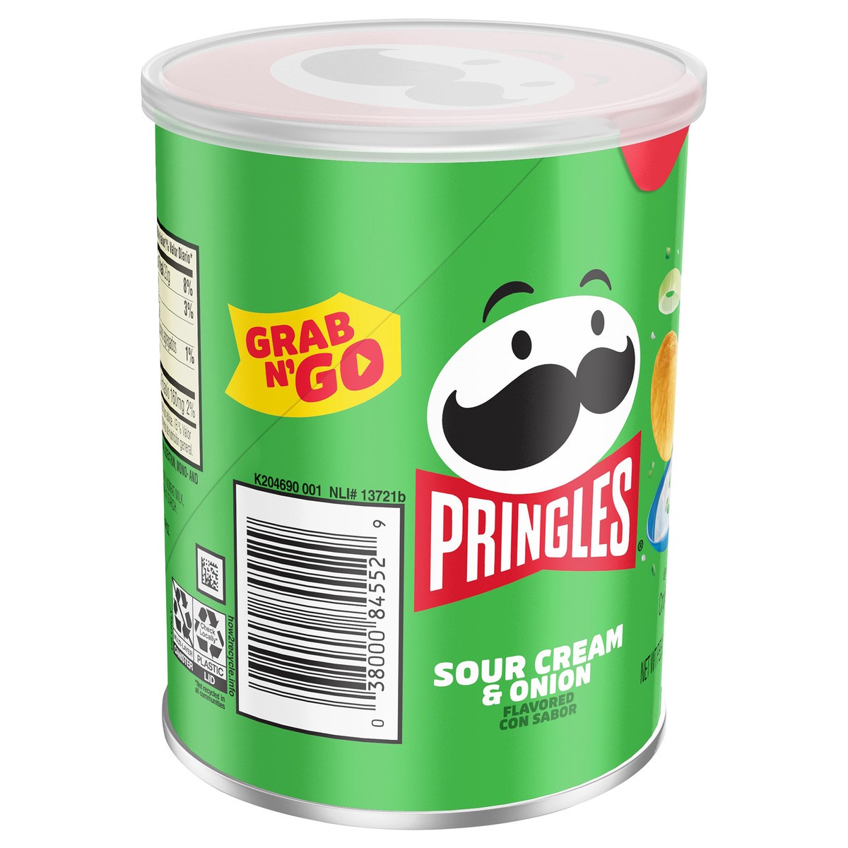 slide 11 of 14, Pringles Potato Crisps Chips, Lunch Snacks, Office and Kids Snacks, Grab and Go Snack Pack, Sour Cream and Onion, 1.4oz Can, 1 Can, 1.4 oz