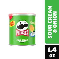 Pringles Potato Crisps Chips, Lunch Snacks, Office and Kids Snacks, Grab and Go Snack Pack, Sour Cream and Onion, 1.4oz Can, 1 Can