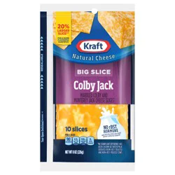 Kraft Big Slice Colby Jack Natural Cheese Slices 8 oz (10 Slices)