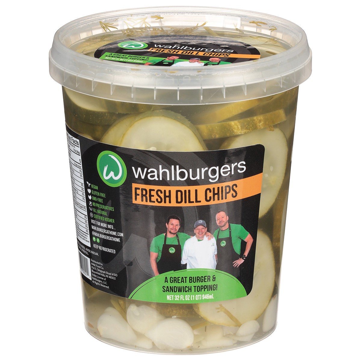 slide 1 of 9, Wahlburgers Fresh Dill Chips Pickles 32 fl oz, 32 fl oz