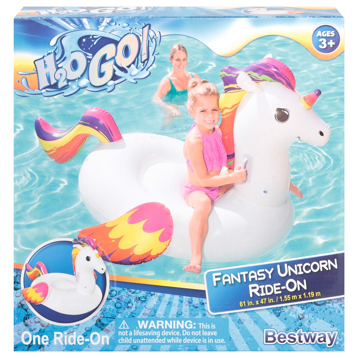 slide 1 of 8, H2O GO! Fantasy Unicorn Ride-On Float 1 ea, 1 ct