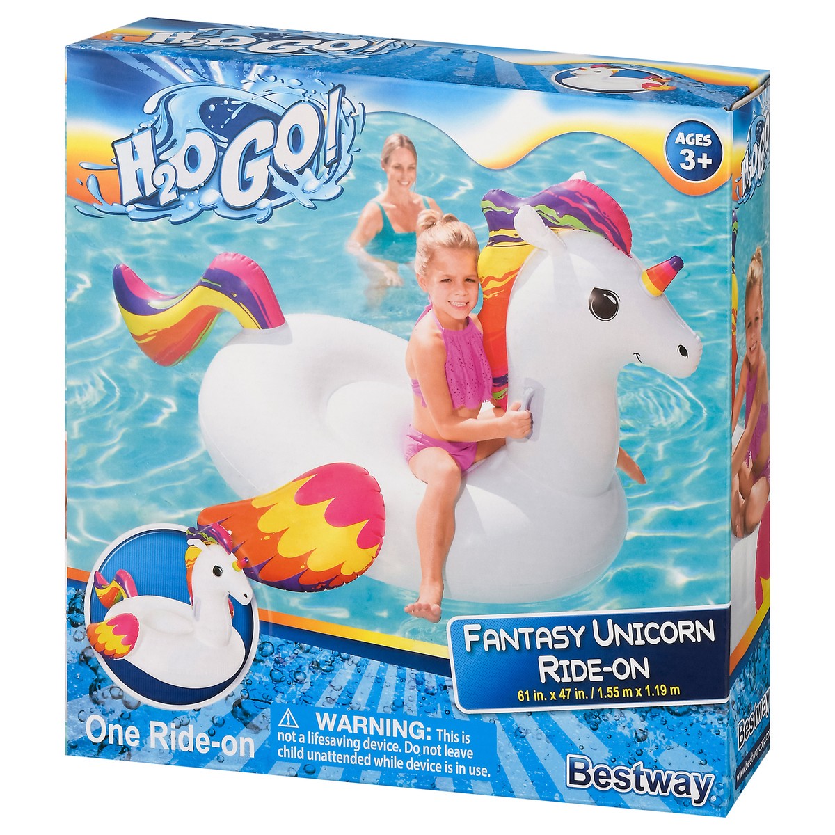 slide 2 of 8, H2O GO! Fantasy Unicorn Ride-On Float 1 ea, 1 ct