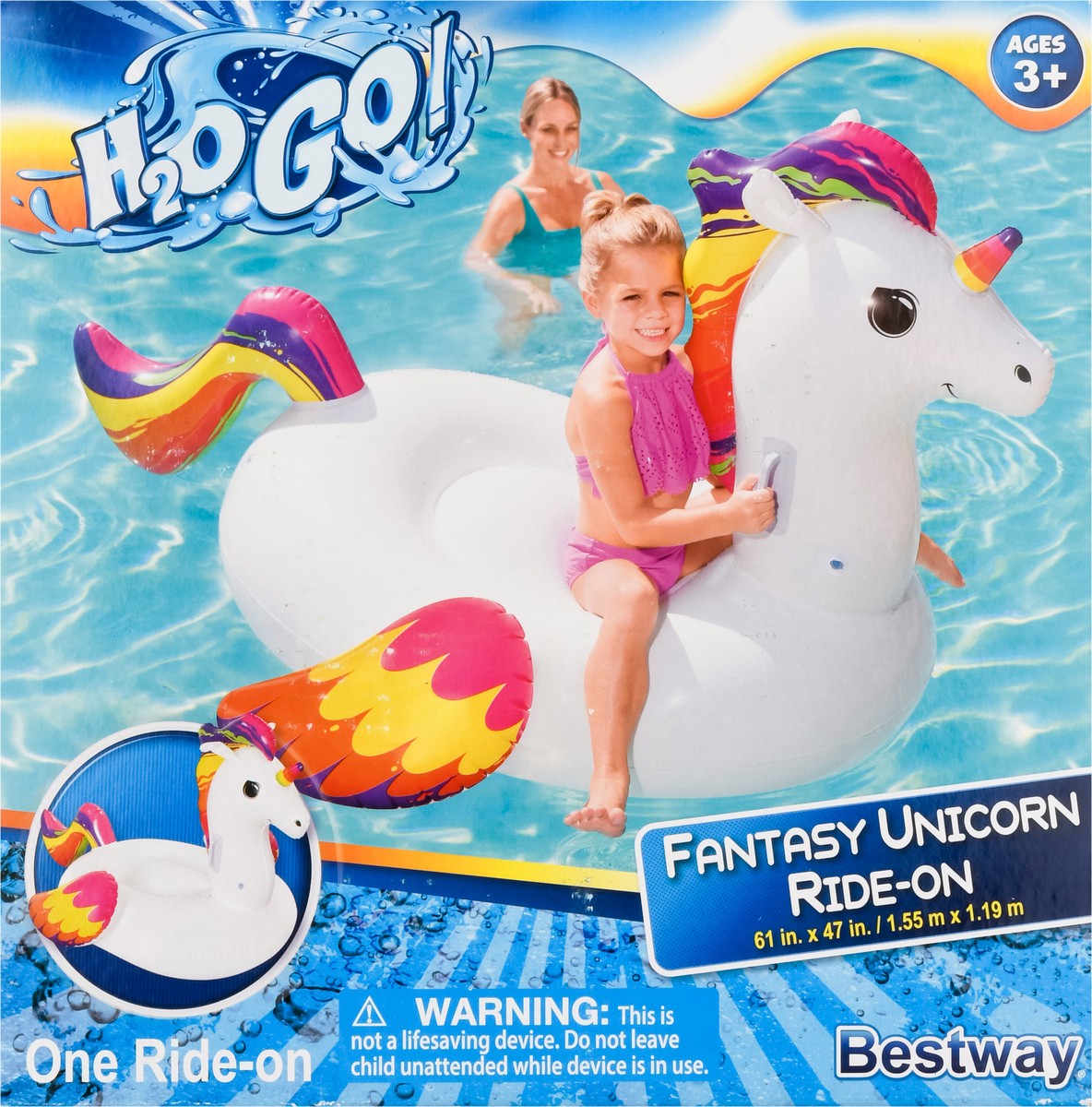 slide 7 of 8, H2O GO! Fantasy Unicorn Ride-On Float 1 ea, 1 ct