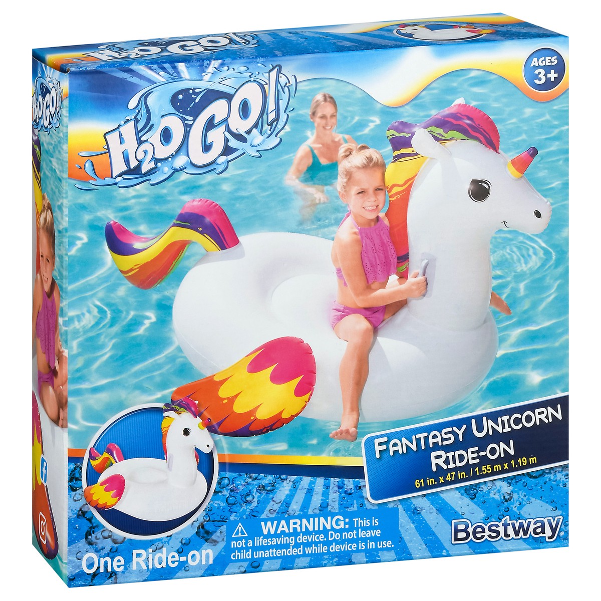 slide 4 of 8, H2O GO! Fantasy Unicorn Ride-On Float 1 ea, 1 ct