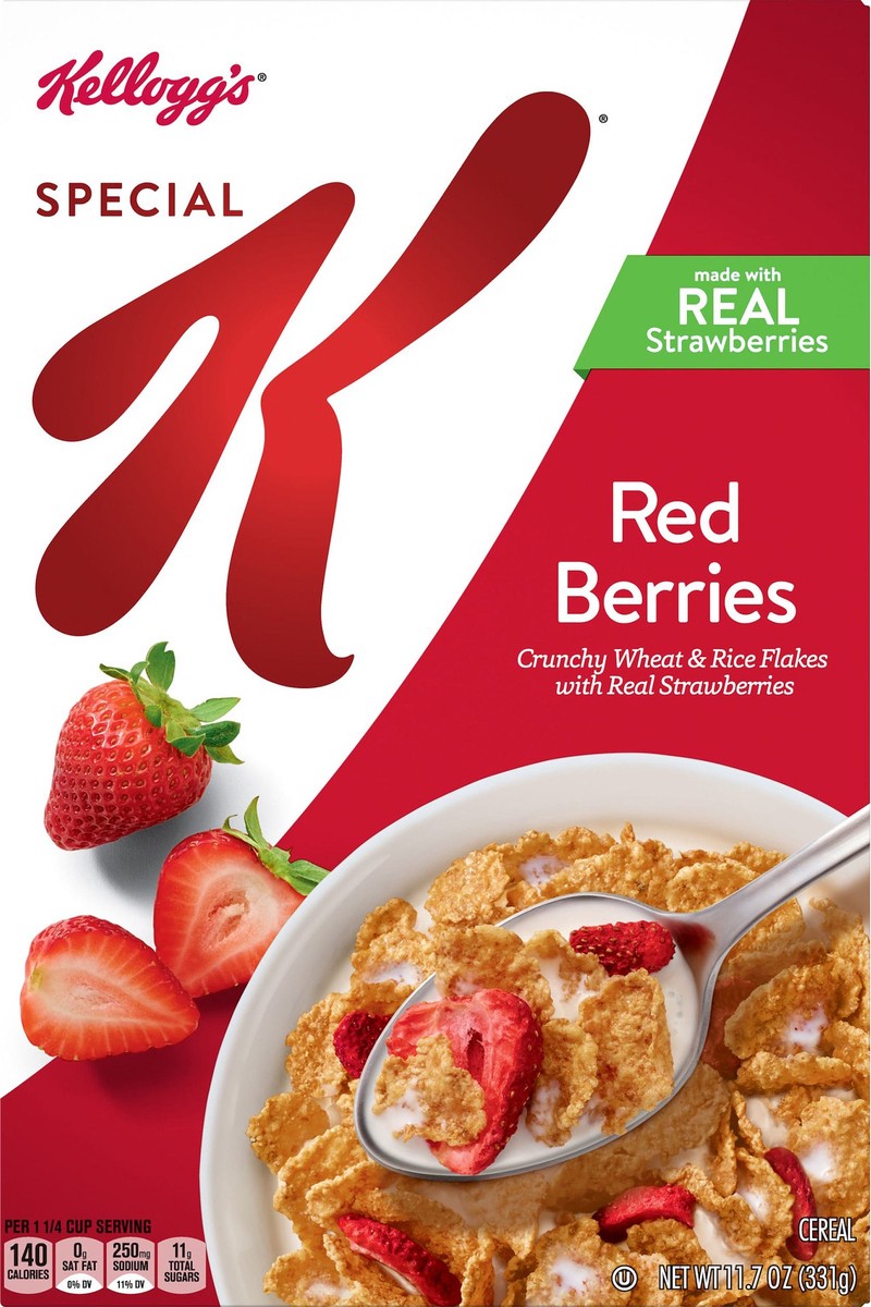 slide 2 of 10, Special K Breakfast Cereal, Family Breakfast, Fiber Cereal, Red Berries, 11.7oz Box, 11.7 oz