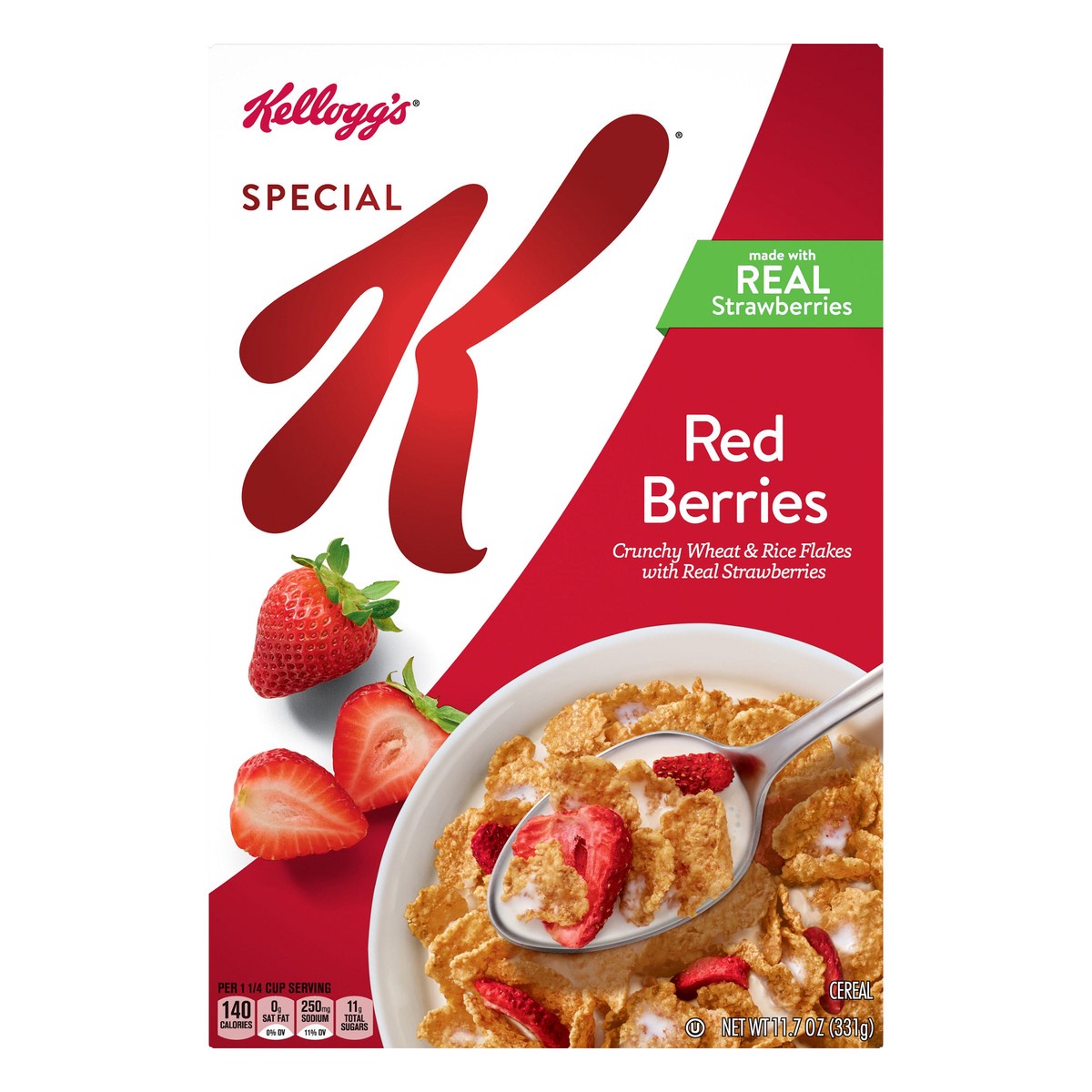 slide 8 of 10, Special K Breakfast Cereal, Family Breakfast, Fiber Cereal, Red Berries, 11.7oz Box, 11.7 oz