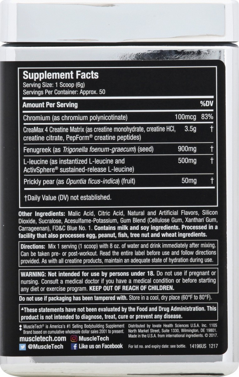 slide 9 of 11, MuscleTech Ultimate Blue Cherry Fusion Creatine 11.21 oz, 11.21 oz