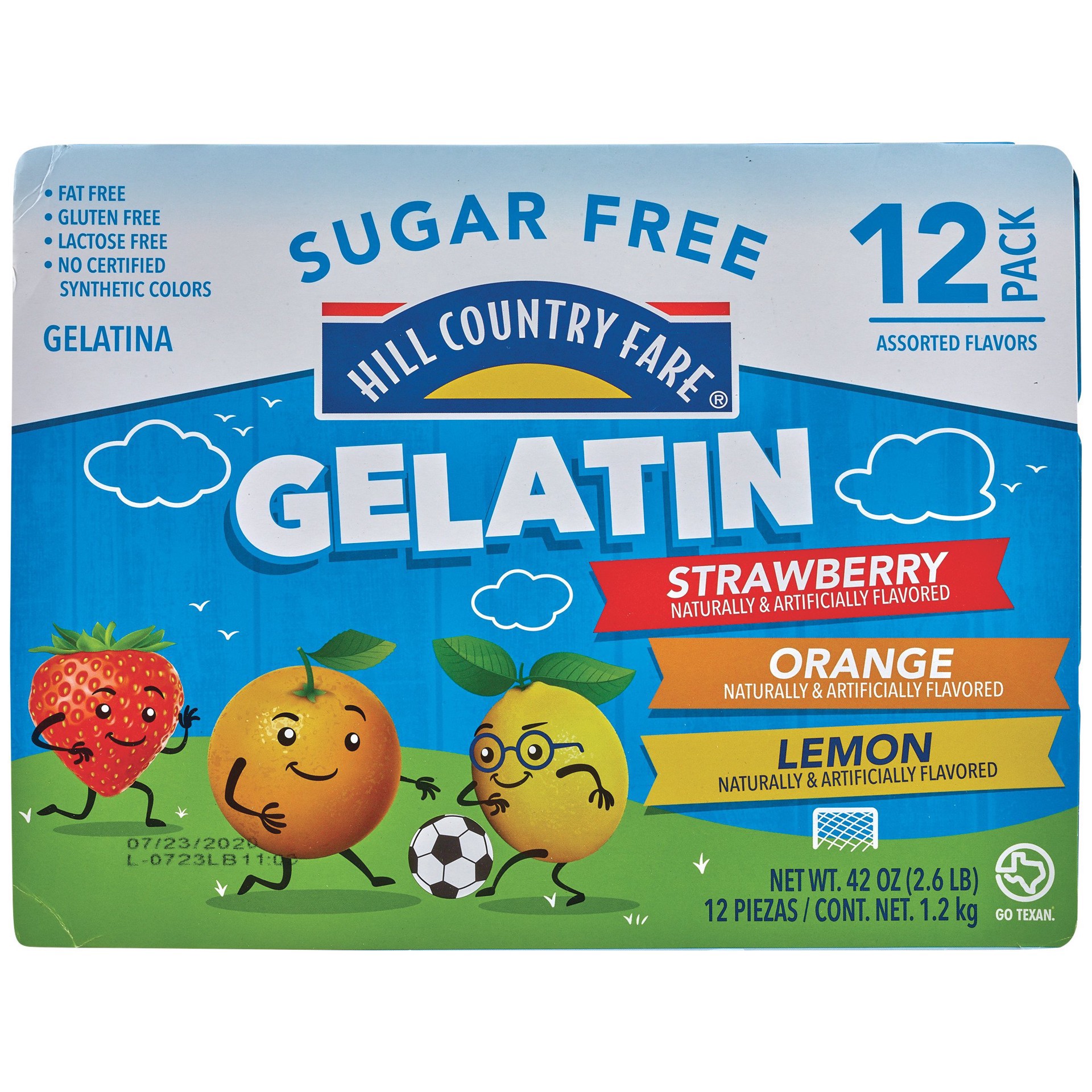 slide 1 of 1, Hill Country Fare Sugar Free Assorted Flavor Gelatin Variety Pack, 12 ct