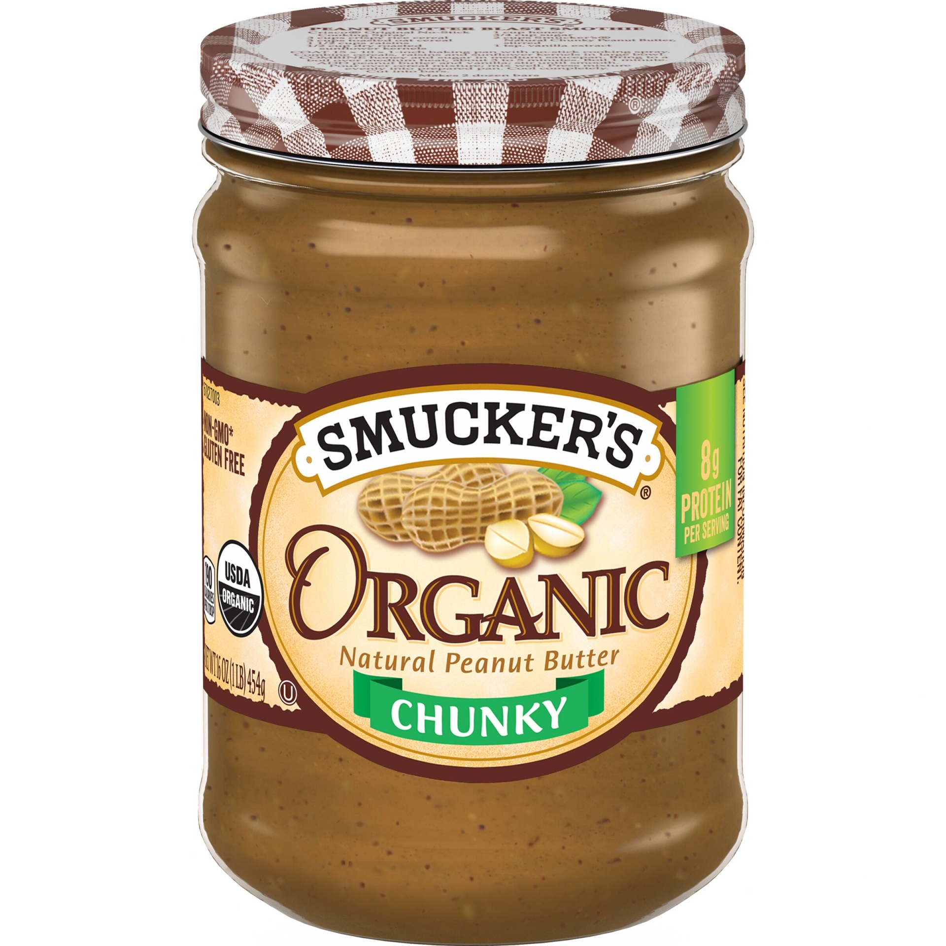 slide 1 of 1, Smucker's Organic Chunky Peanut Butter, 16 oz