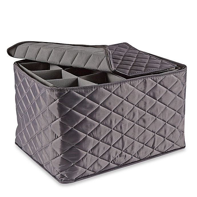 slide 2 of 4, .ORG Quilted 3-Layer Stemware Saver - Grey, 1 ct