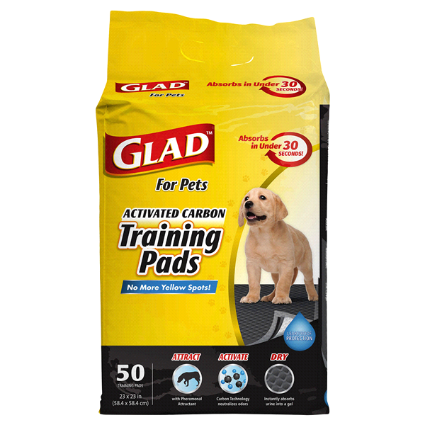 slide 1 of 1, Glad Activated Carbon Pet Training Pads, 50 ct