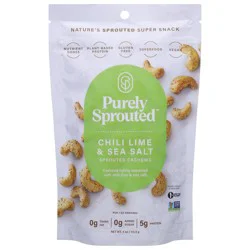 Purely Sprouted Chili Lime & Sea Salt Sprouted Cashews 4 oz