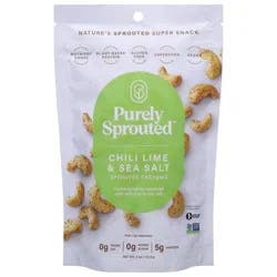 Purely Sprouted Chili Lime & Sea Salt Sprouted Cashews 4 oz