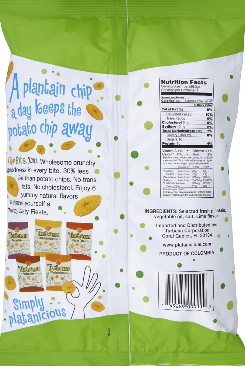 slide 5 of 6, Turbana Plantain Chips Lime, 7 oz