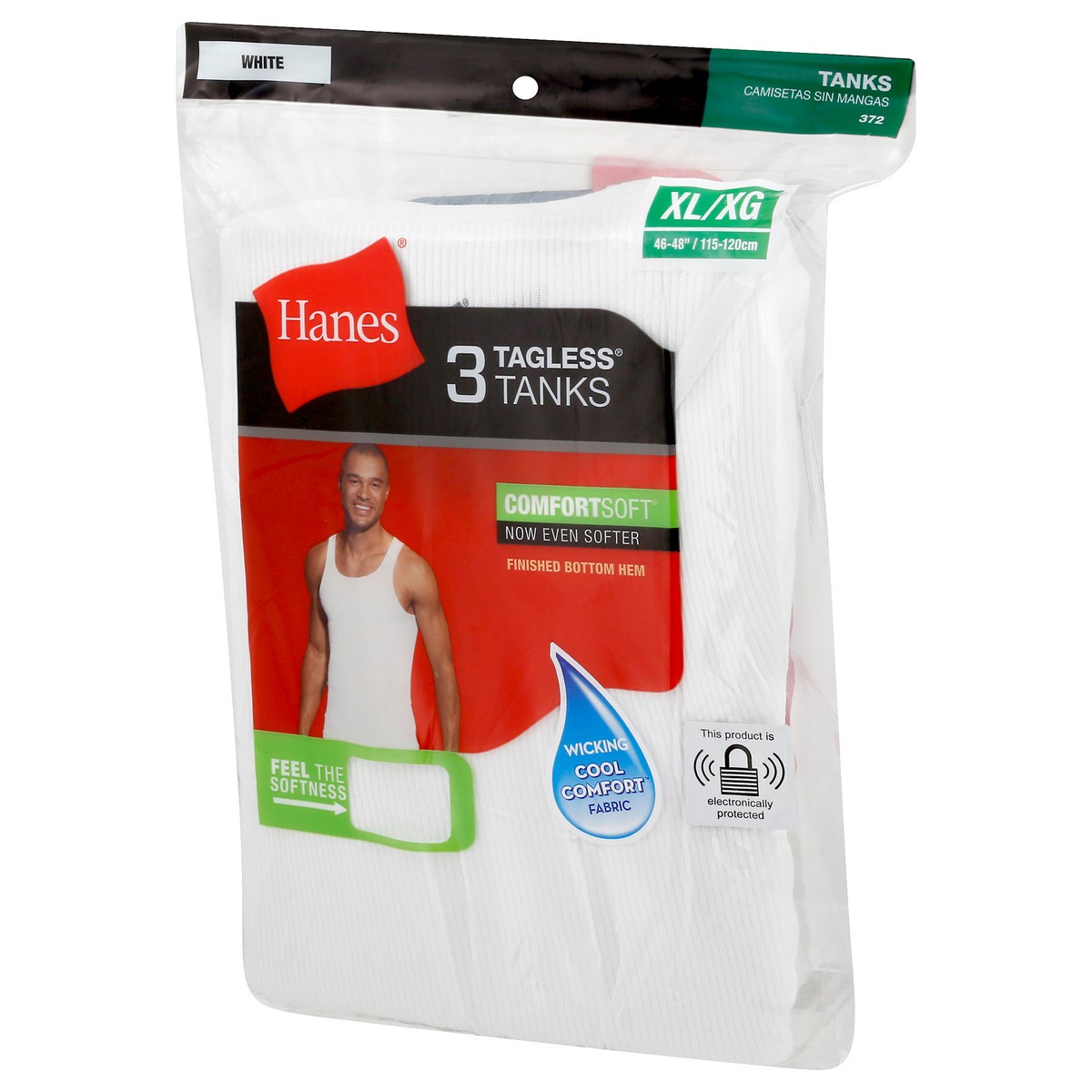slide 2 of 9, Hanes XL/XG White Tagless Tanks 3 ea, 3 ct