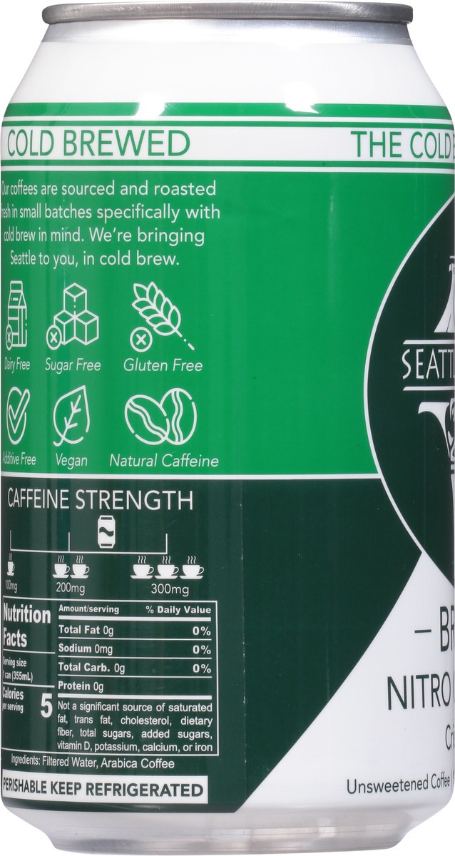 slide 10 of 12, Seattle Strong Nitro Cold Brew Unsweetened Bright Coffee - 12 fl oz, 12 fl oz