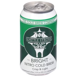 Seattle Strong Nitro Cold Brew Unsweetened Bright Coffee - 12 fl oz