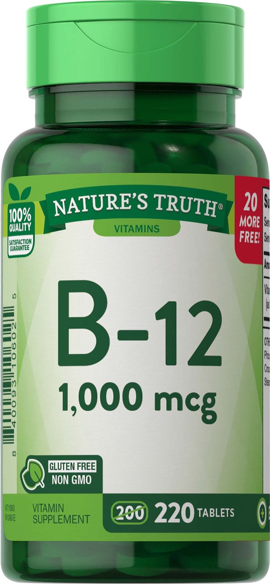 slide 5 of 5, Nature's Truth Vitamin B-12 1,000 mcg, 220 ct