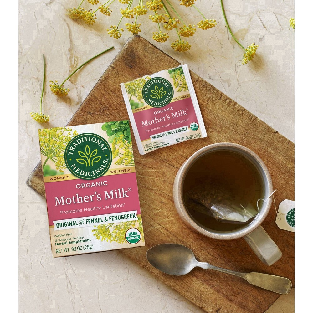 slide 7 of 56, Traditional Medicinals Organic Mother's Milk, Caffeine Free Herbal  Lactation Tea, 16 ct