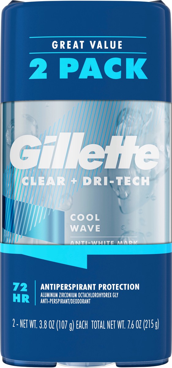 slide 3 of 3, Gillette Cool Wave Clear Gel Antiperspirant And Deodorant Twin Pack, 2 ct