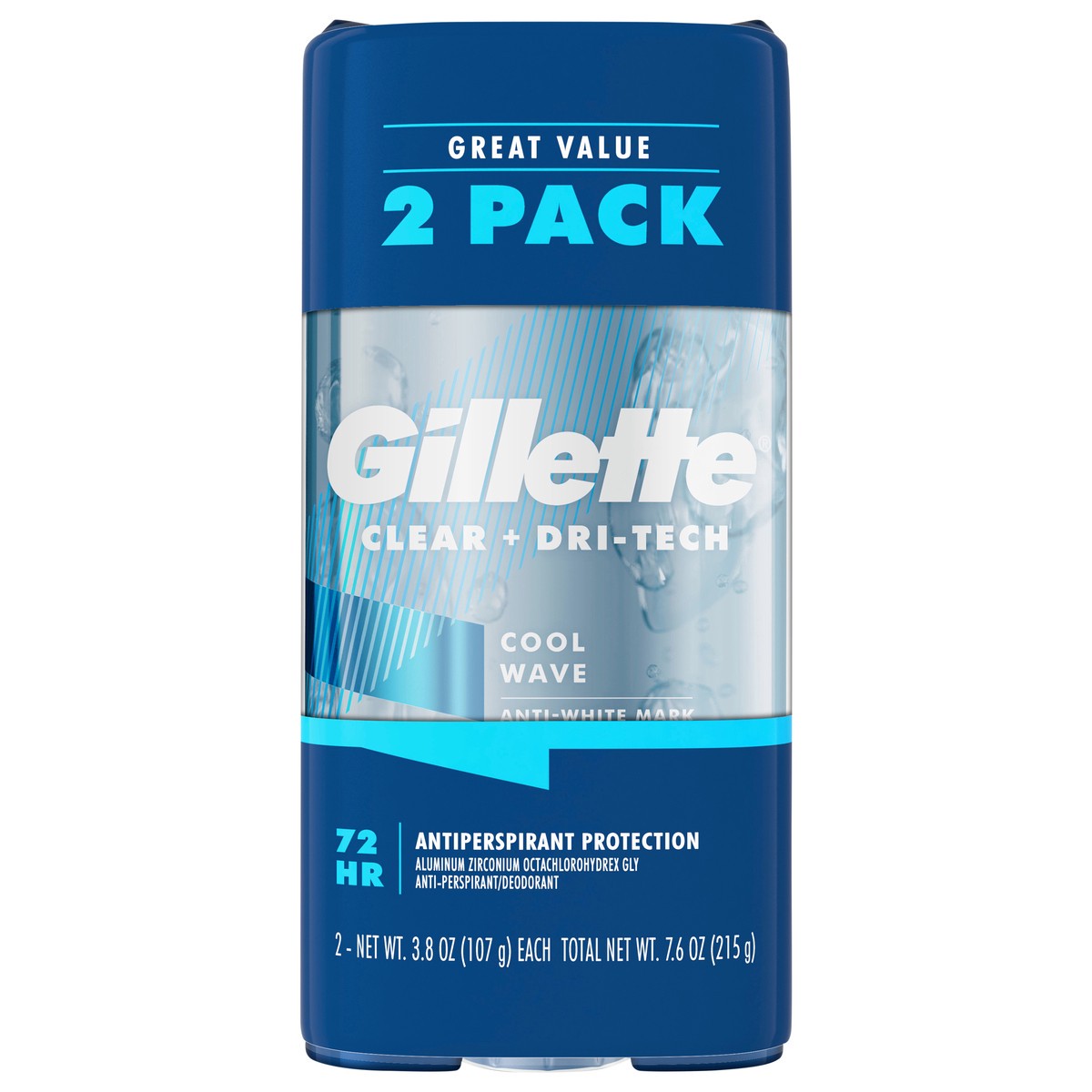 slide 1 of 3, Gillette Cool Wave Clear Gel Antiperspirant And Deodorant Twin Pack, 2 ct