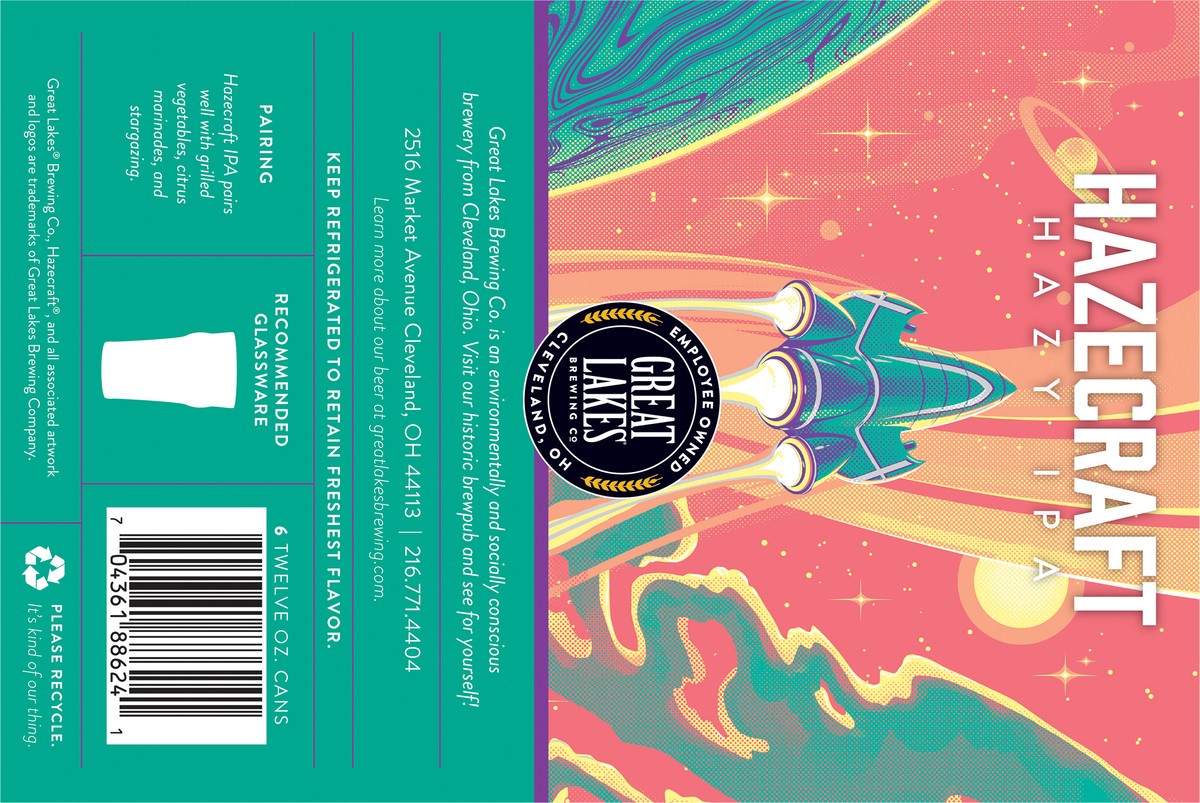 slide 2 of 5, Great Lakes Brewing Co. Great Lakes Hazecraft Hazy IPA 6 pack 12oz cans, 1 ct