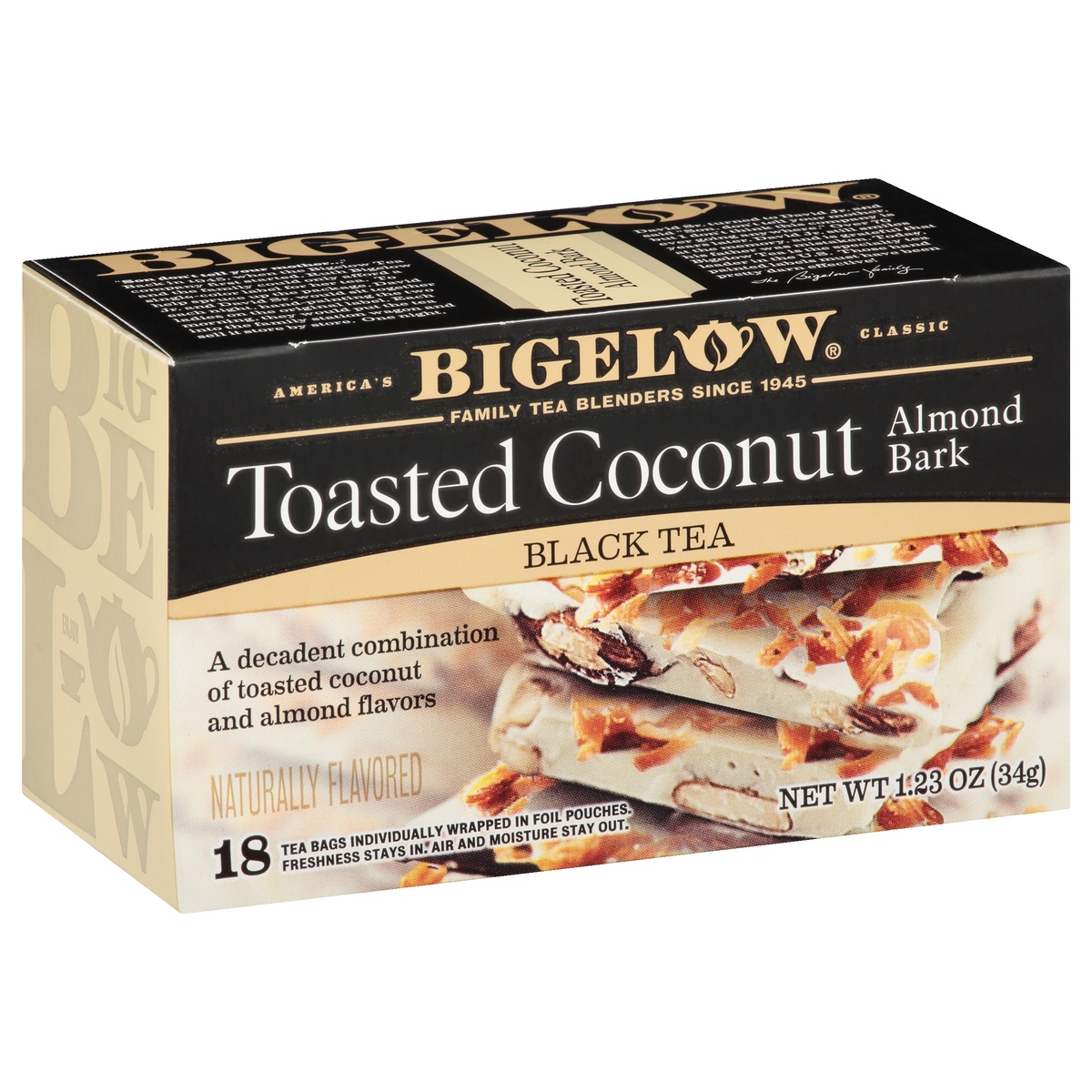 slide 2 of 9, Bigelow Toasted Coconut Almond Bark Black Tea, 20 ct