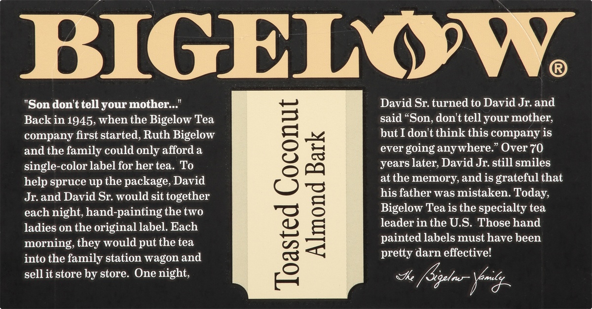 slide 5 of 9, Bigelow Toasted Coconut Almond Bark Black Tea, 20 ct