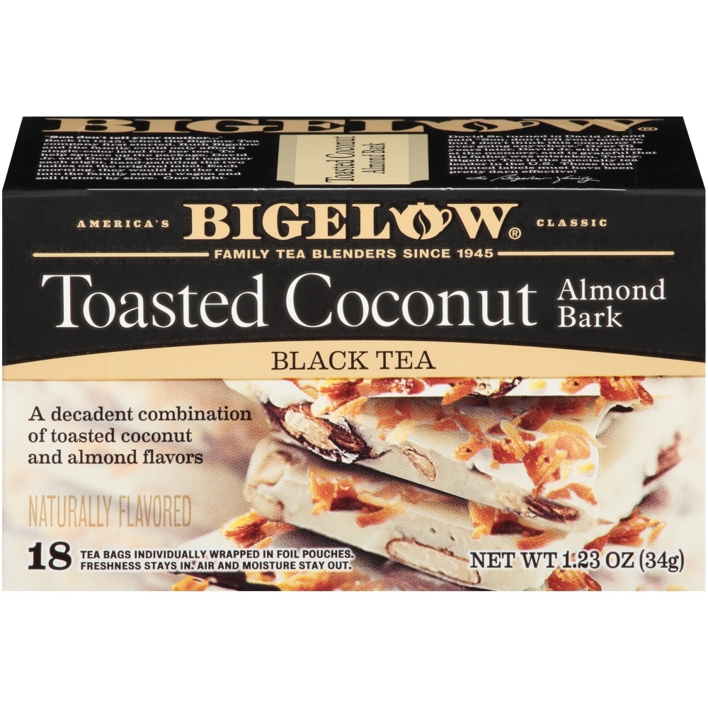 slide 1 of 9, Bigelow Toasted Coconut Almond Bark Black Tea, 20 ct