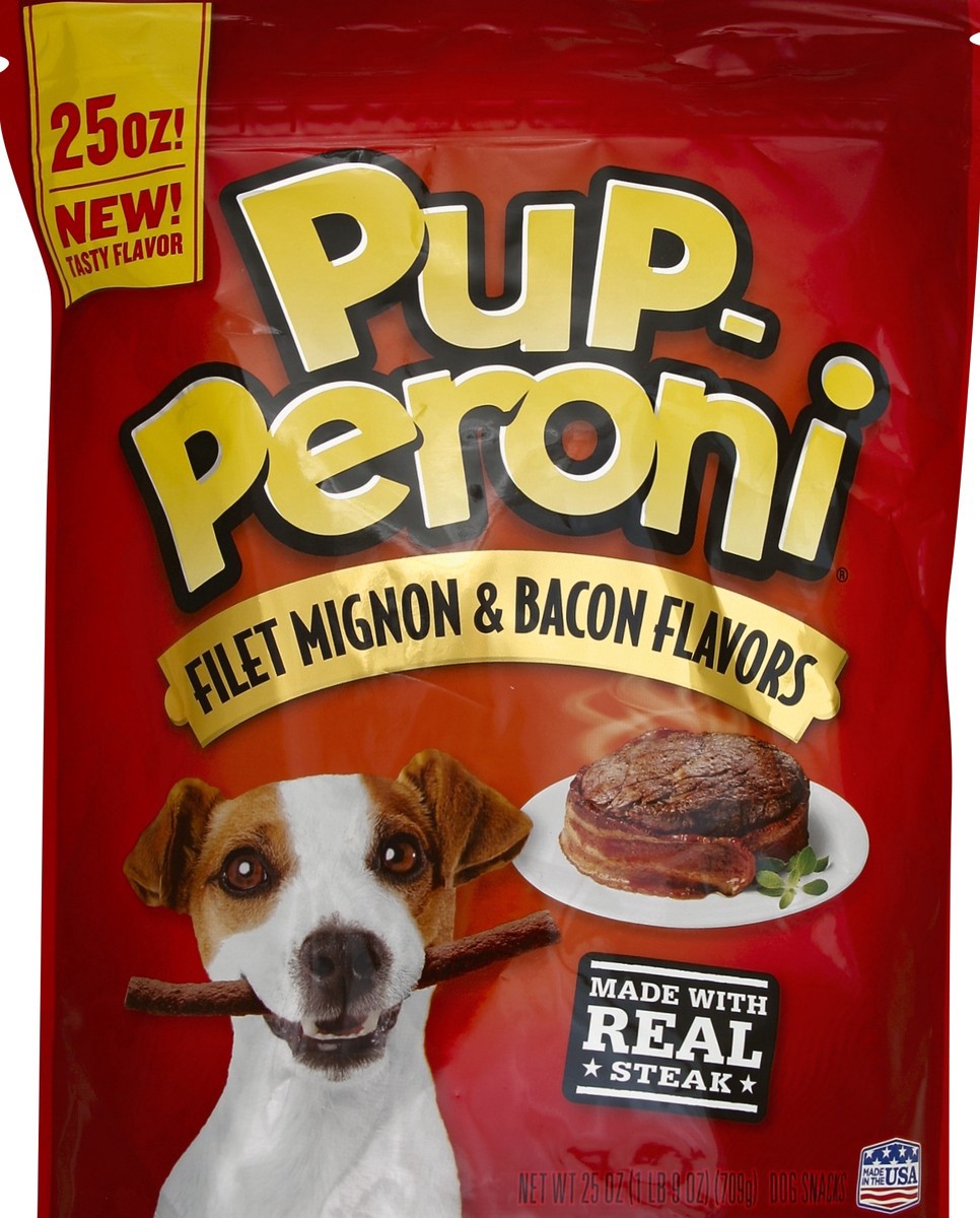 slide 9 of 11, Pup-Peroni Filet Mignon & Bacon Flavors Dog Snacks, 25-Ounce, 25 oz