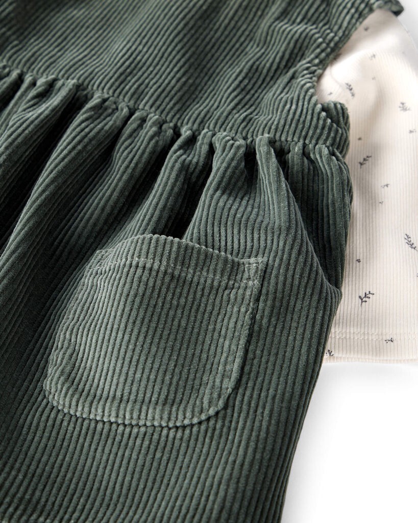 slide 6 of 6, Littleplanet Baby Girl 2-Piece Organic Cotton Jumper Set Fern Green, Sprig Print 3M, 2 pc