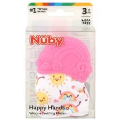 Nuby Happy Hands Silicone Teething Mitten, 3m+, 1 ea