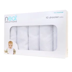 Neat Solutions 10 Pack Solid White Bibs
