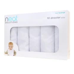Neat Solutions 10 Pack Solid White Bibs
