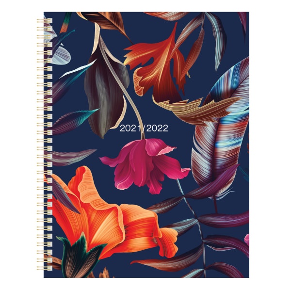 slide 1 of 3, Office Depot Brand Fashion Weekly/Monthly Academic Planner, 8-1/2'' X 11'', Floral, July 2021 To June 2022, Odus2033-031, 1 ct