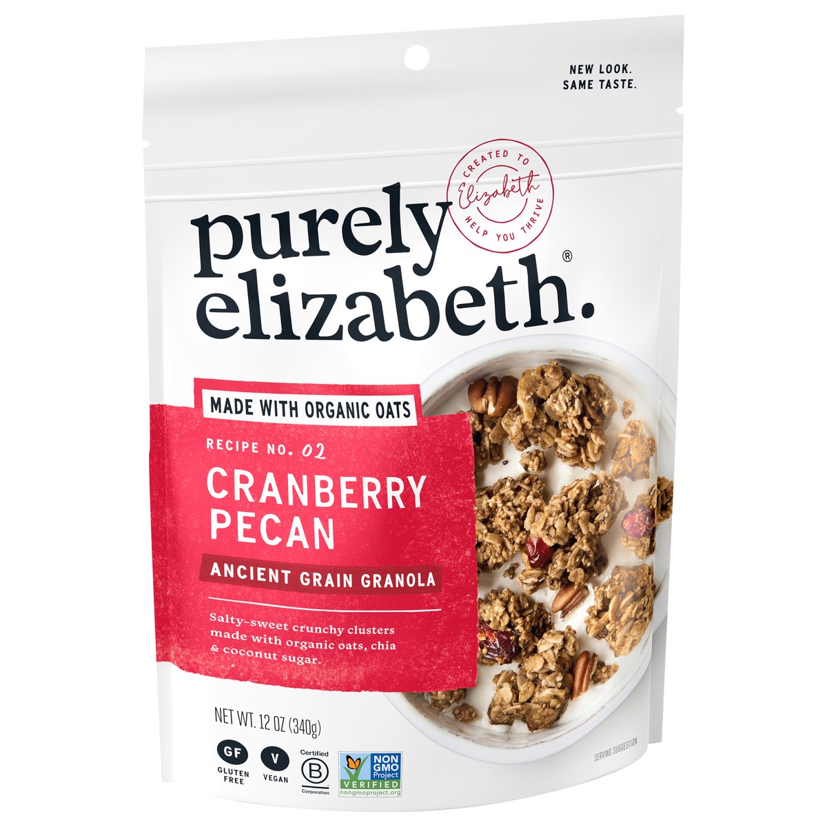 slide 8 of 9, Purely Elizabeth Cranberry Pecan Cereal Granola, 12 oz