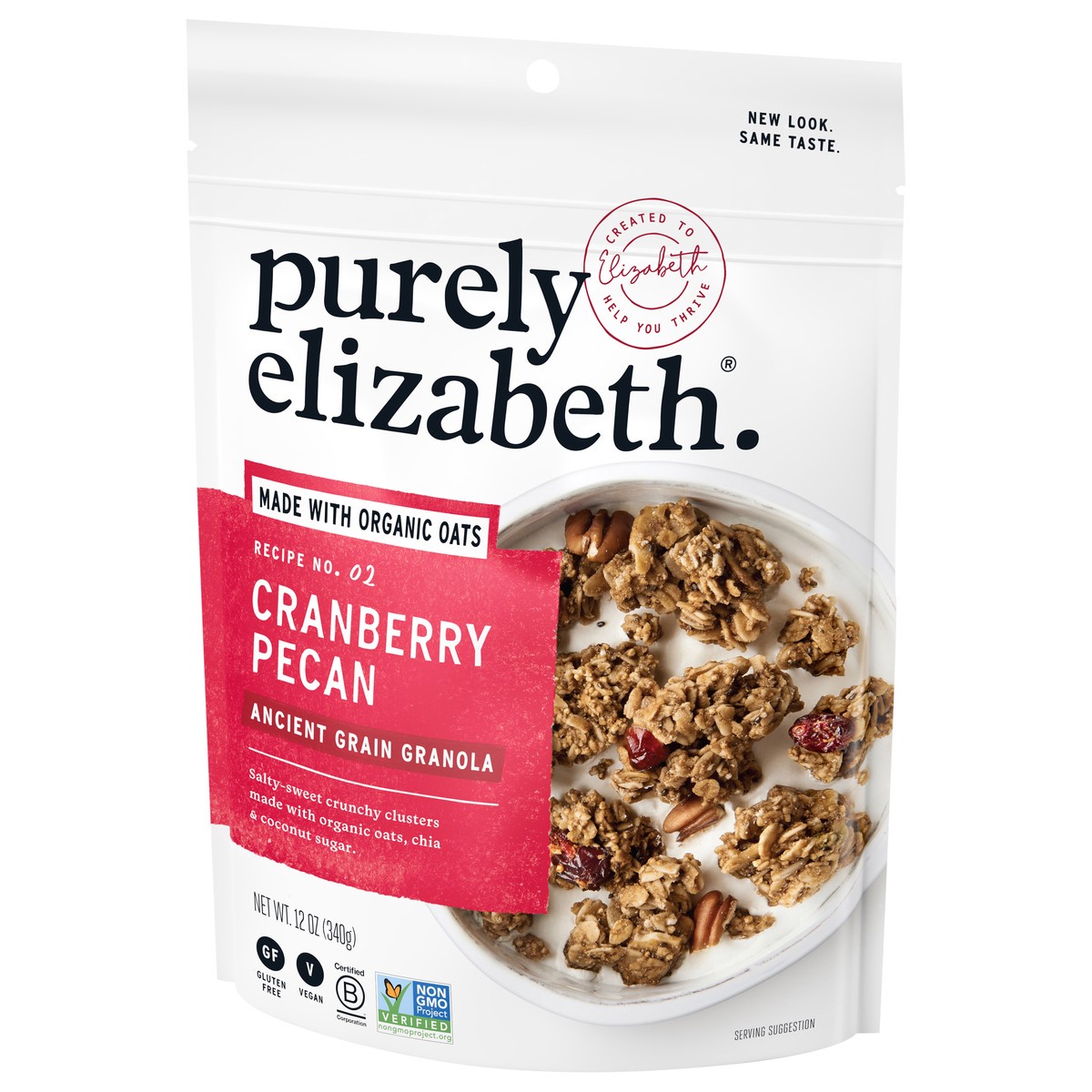 slide 2 of 9, Purely Elizabeth Cranberry Pecan Cereal Granola, 12 oz