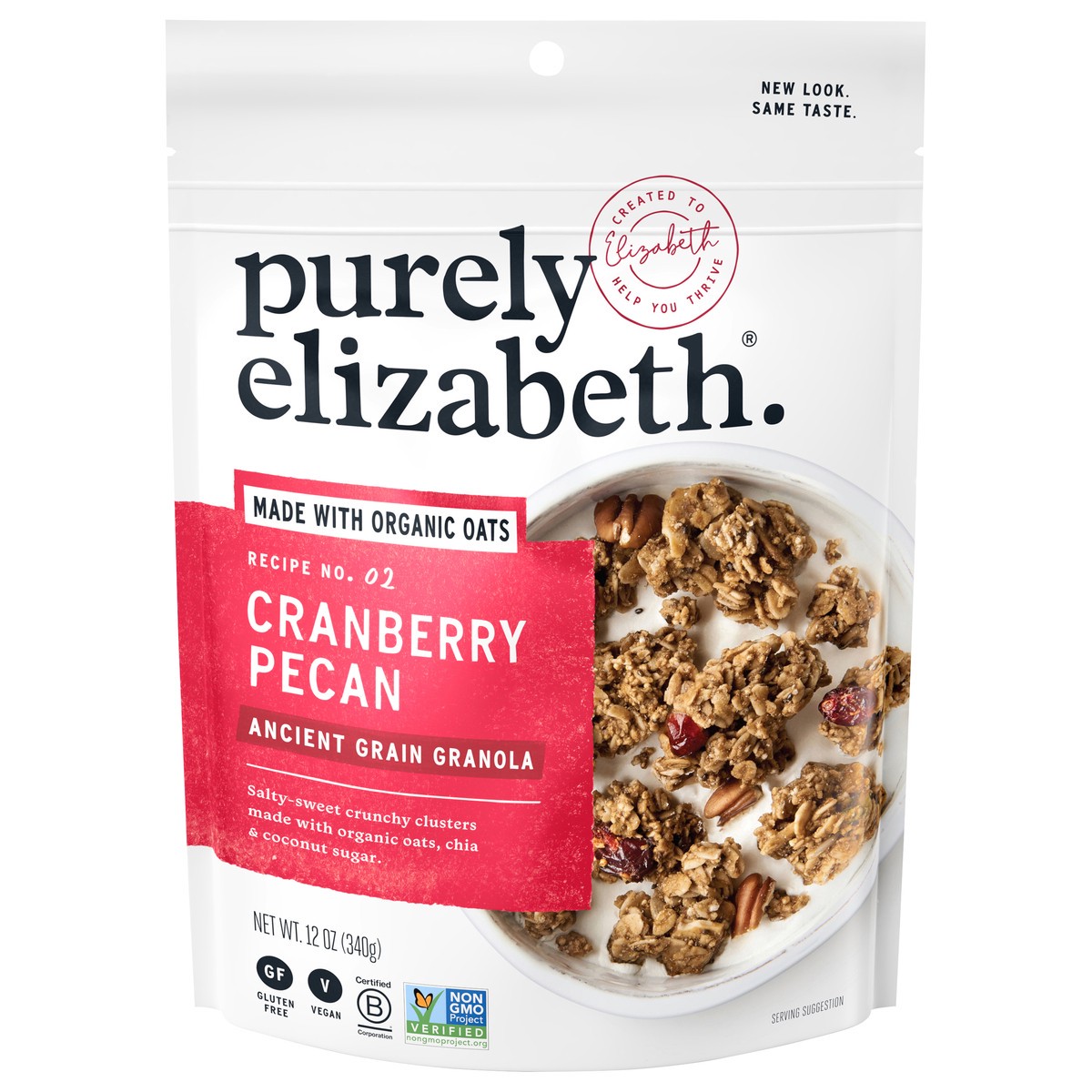 slide 1 of 9, Purely Elizabeth Cranberry Pecan Cereal Granola, 12 oz