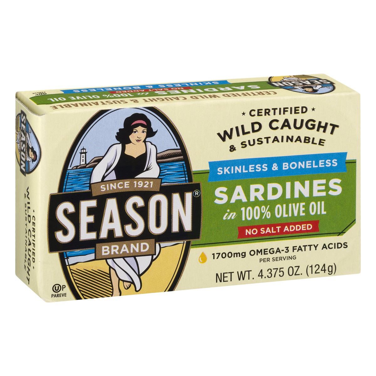 slide 2 of 9, Season In 100% Olive Oil No Salt Added Sardines 4.375 oz, 4.38 oz