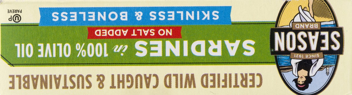 slide 9 of 9, Season In 100% Olive Oil No Salt Added Sardines 4.375 oz, 4.38 oz