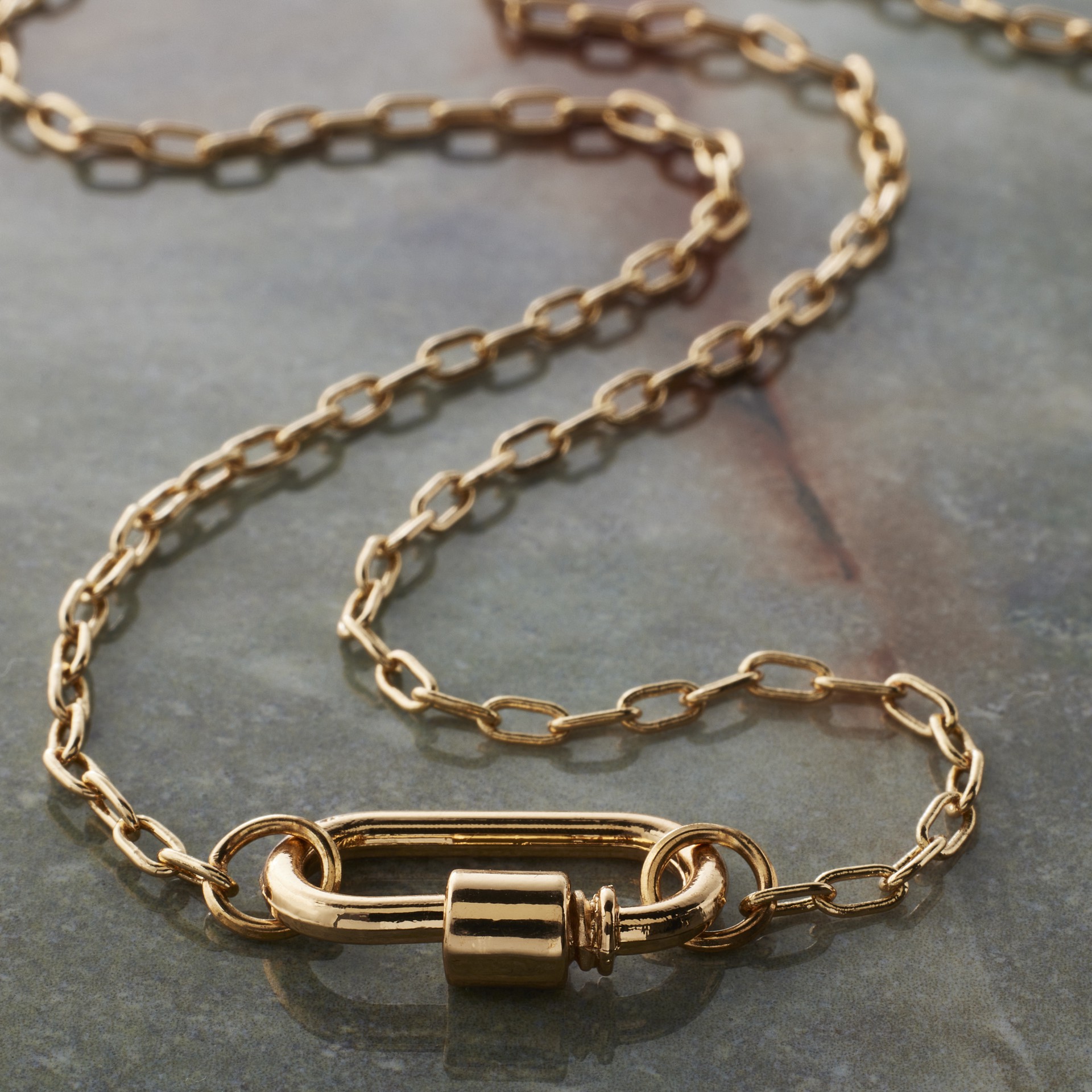 slide 3 of 3, 18" Gold Paperclip Necklace By Bead Landing, 18 in