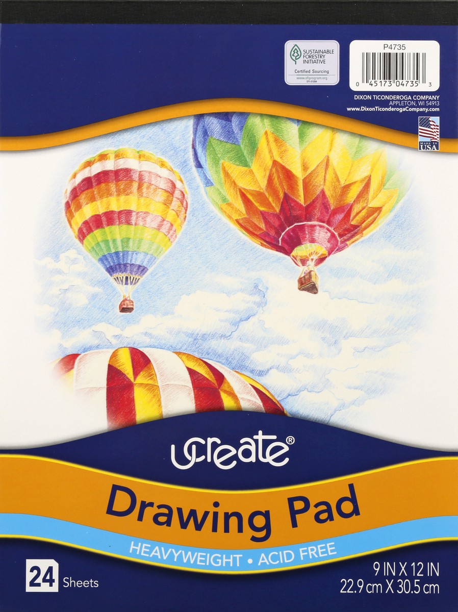 slide 6 of 9, U-Create Pacon Sketch Pad, 9 in x 12 in