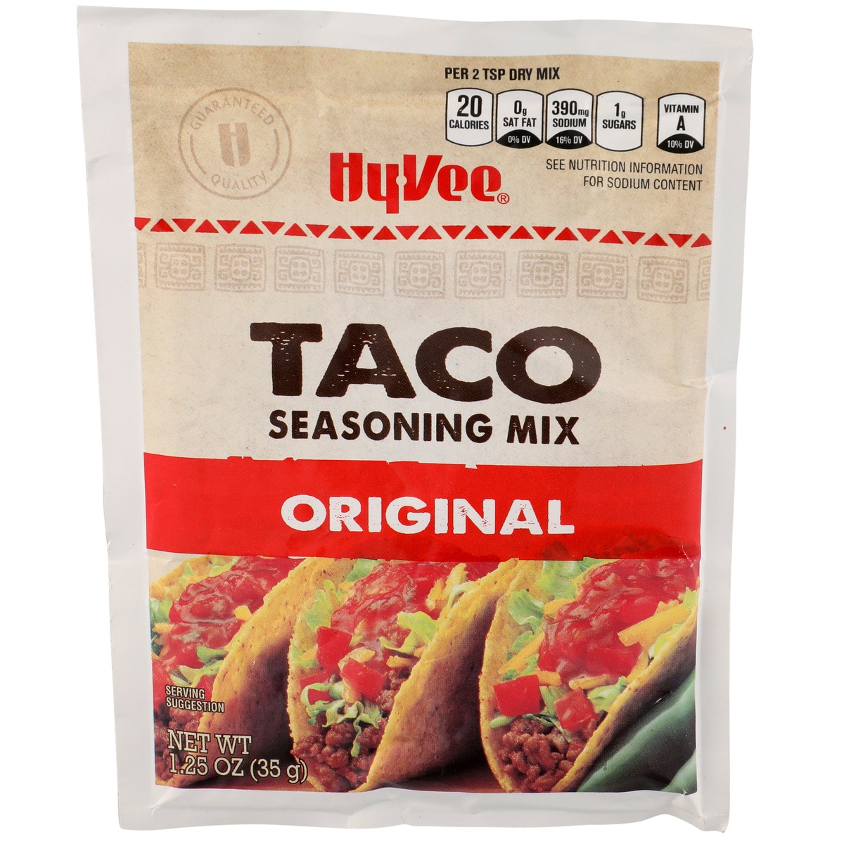 slide 1 of 1, Hy-vee Original Taco Seasoning Mix, 1.25 oz