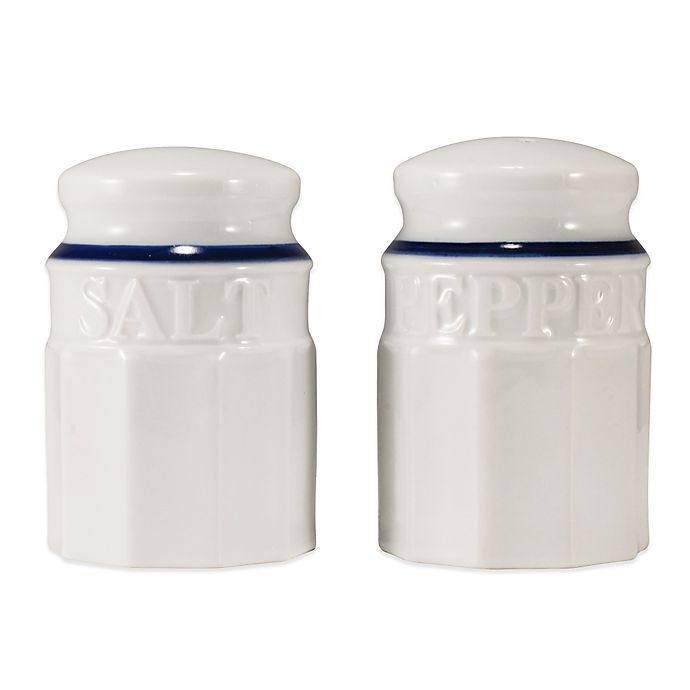 slide 1 of 1, Everyday White by Fitz and Floyd Blue Rim Salt & Pepper Shaker Set, 1 ct