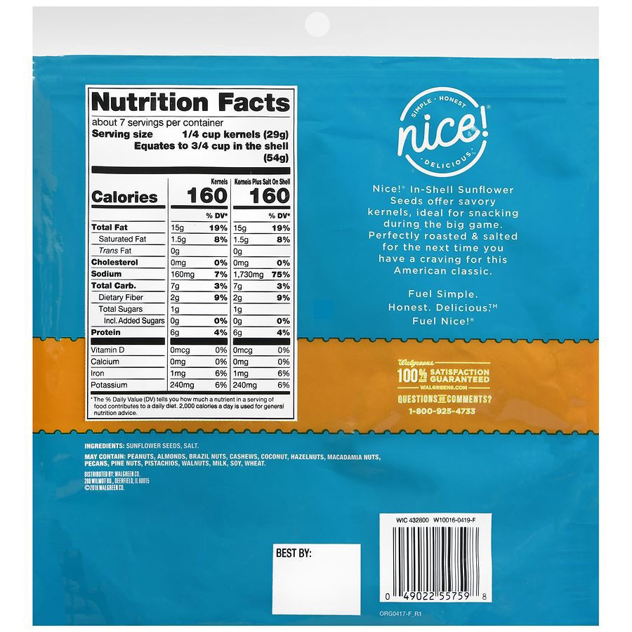 slide 4 of 5, Nice! In-Shell Sunflower Seeds Salted, Salted, 13 oz